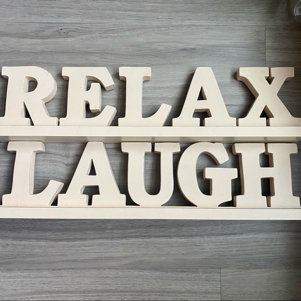 Cream Neutral Relax and Laugh Decor
